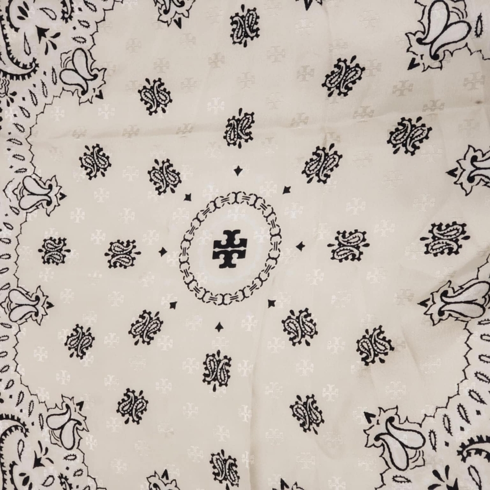 Authentic Tory Burch‎ Patchwork Print Silk  Scarf - Picture 9 of 12